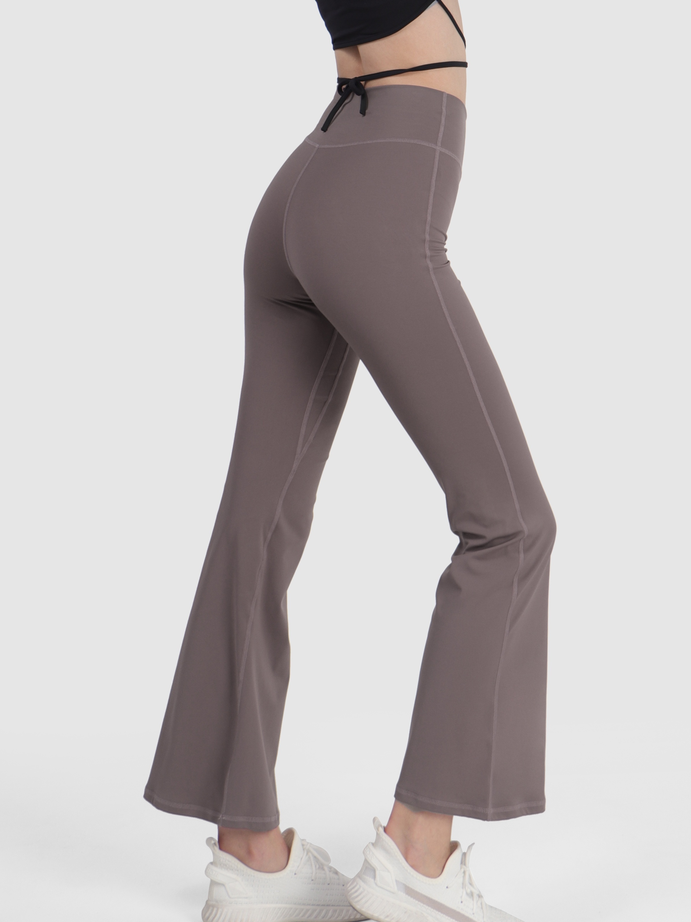 FELEMO Women's Bootcut Yoga Pants High Waist Workout Pants 4 Way Stretch Tummy  Control Work Pants Flare Pants（Navy/XL） 