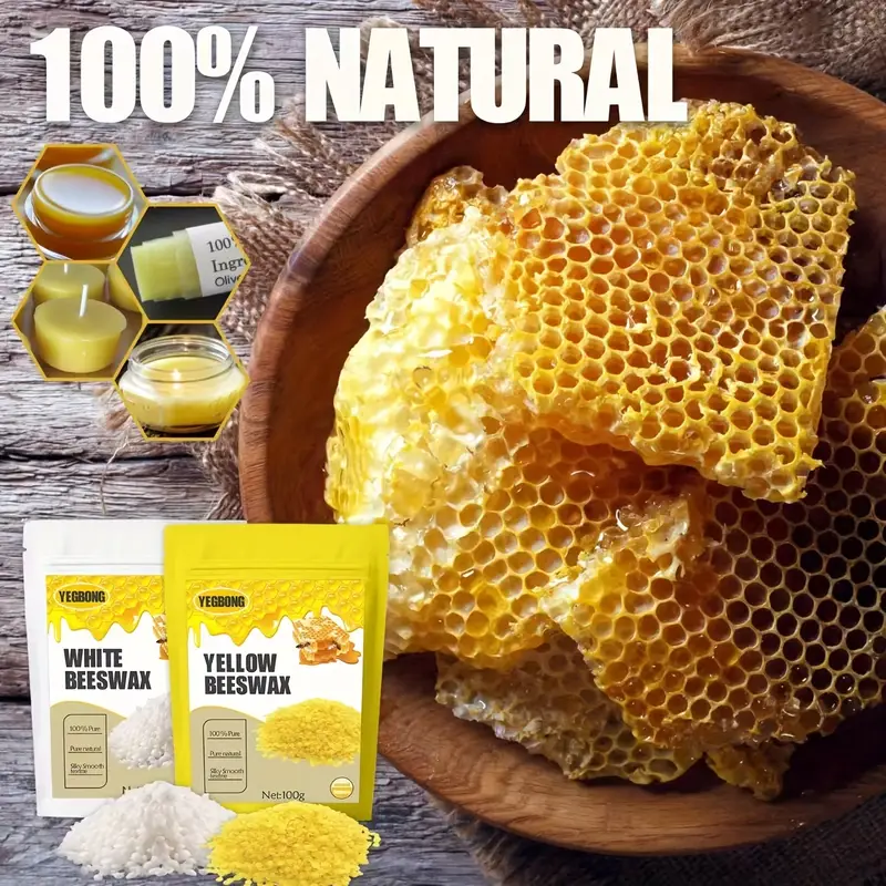 100g Natural Beeswax Pellets Multi-purpose Cosmetic Raw Material Skin Care  Lip Wax Candle Making