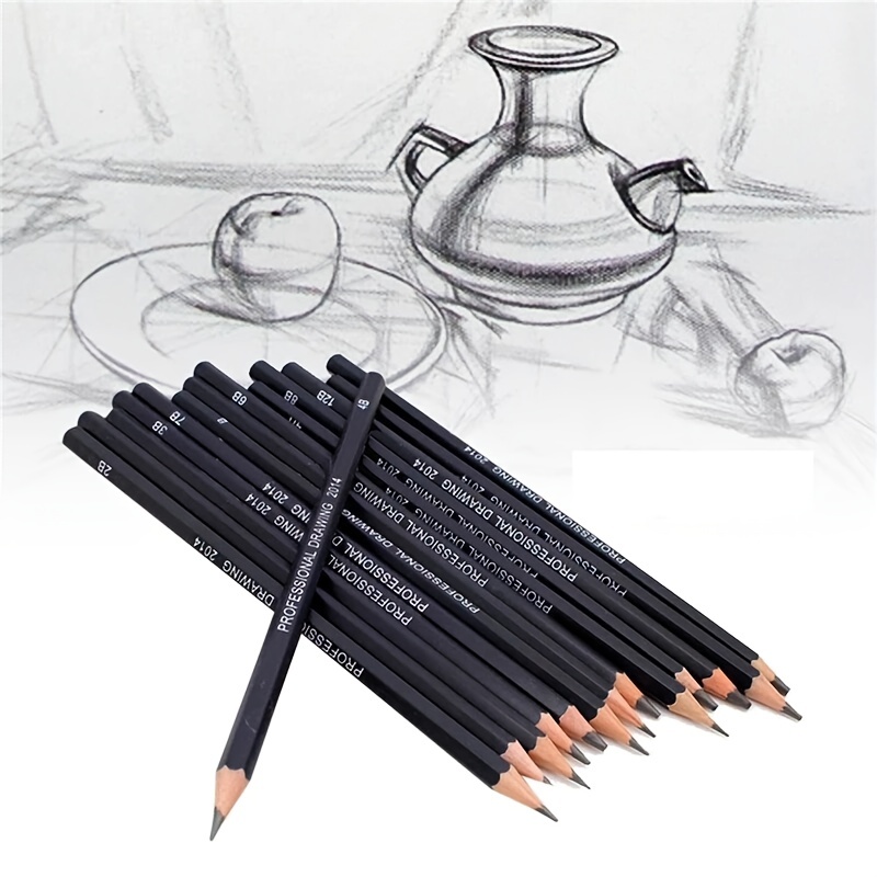 Brutfuner 14pcs/set 4H-14B Wooden Lead Pencils Set Professional Drawing  Journal Writing Pencils For School