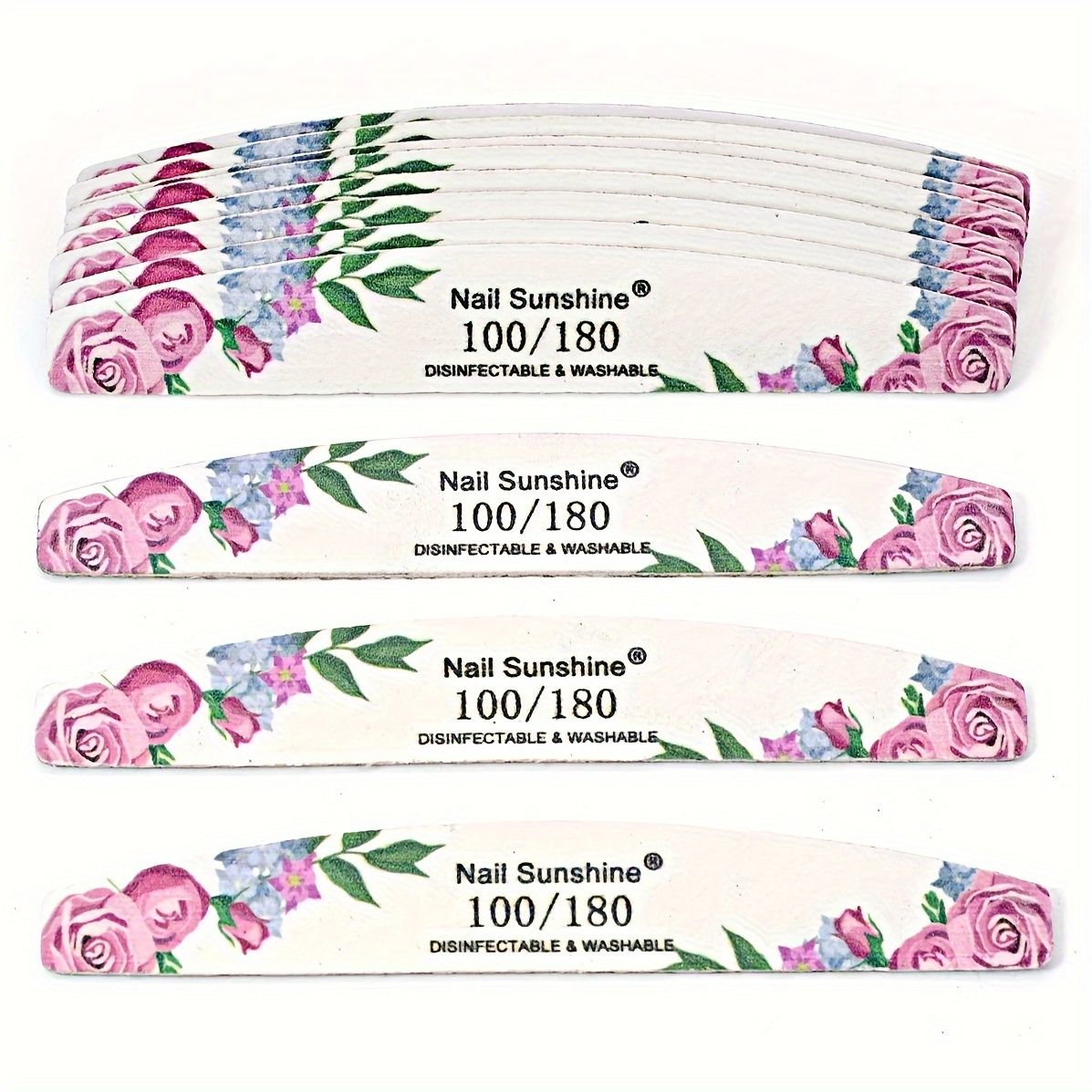 50pcs Rose Flower Half-Shaped Nail Files, Exclusive Design Tools