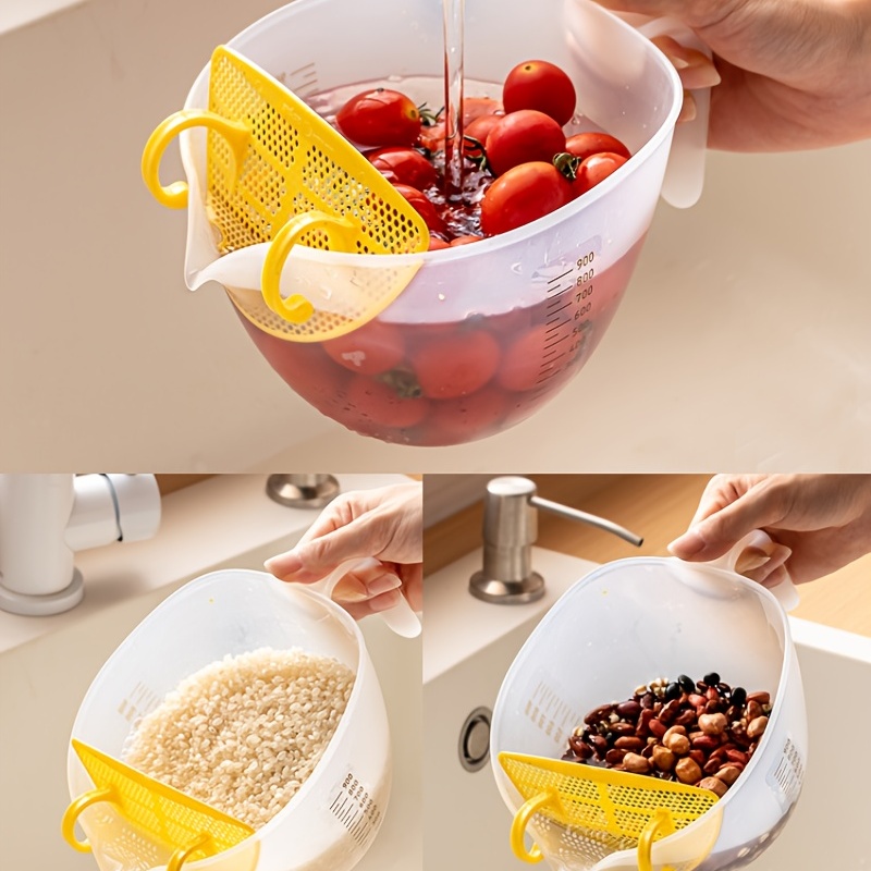 Measuring Cup With Filter, Large Capacity And Graduated Egg Liquid Plastic  Batter Mixing Bowl, Egg Mixing Cup With Filter Screen, - Temu