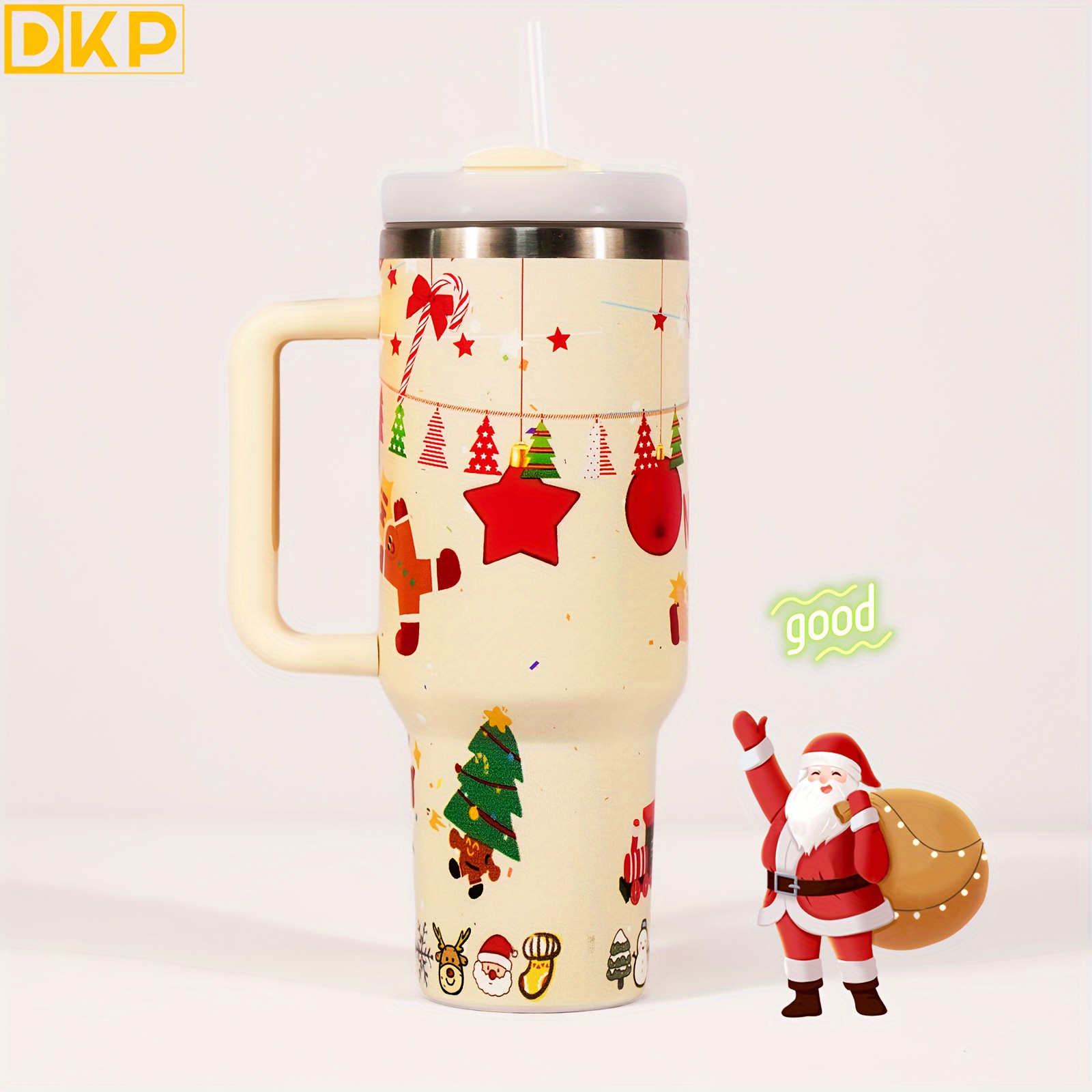 1pcs DKP 40oz Large Capacity Tumbler Water Bottle With Handle And Straw  Lid, Insulated Reusable Stainless Steel Water Bottles Travel Mug Coffee Cup  Car Cup Water Cup Cup For Men Women Outdoor