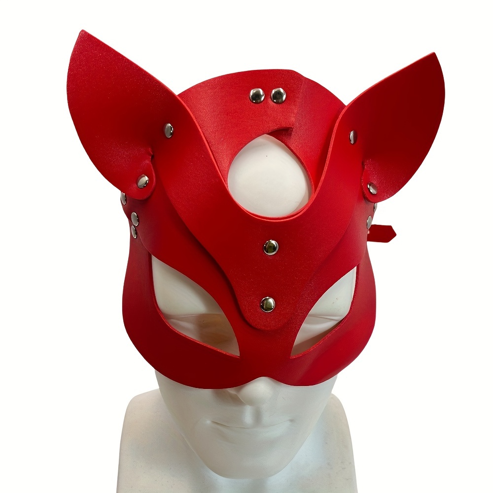 Mujer cuero gato máscara disfraz conejo zorro máscaras, Animal media cara  máscara Cosplay fiesta de Halloween mujeres señoras JAMW Sencillez