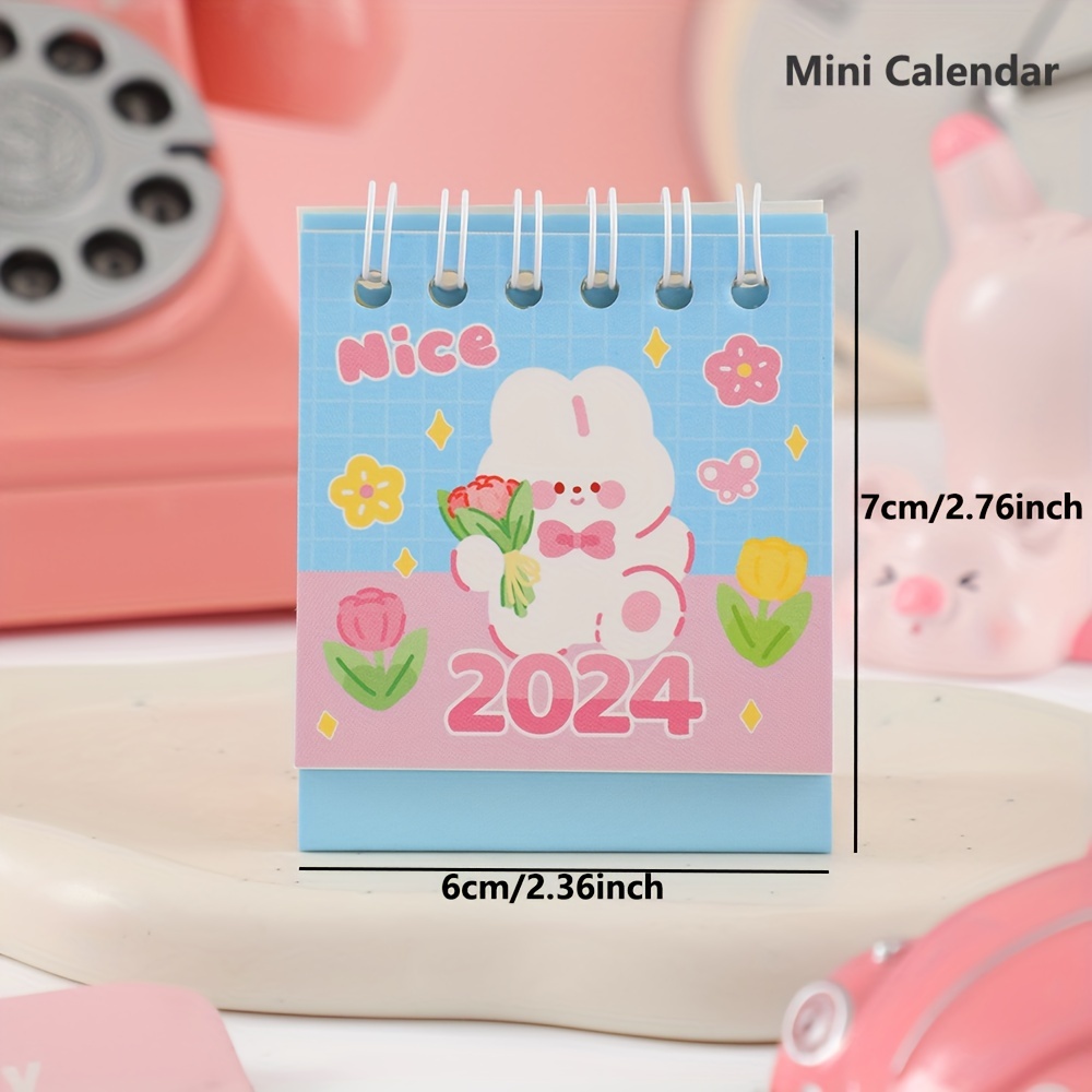 Desk Calendar, Mini 2024 Cartoon Standing Flip Desktop Calendar, Small  Daily Planning Monthly Calendar for Home - AliExpress