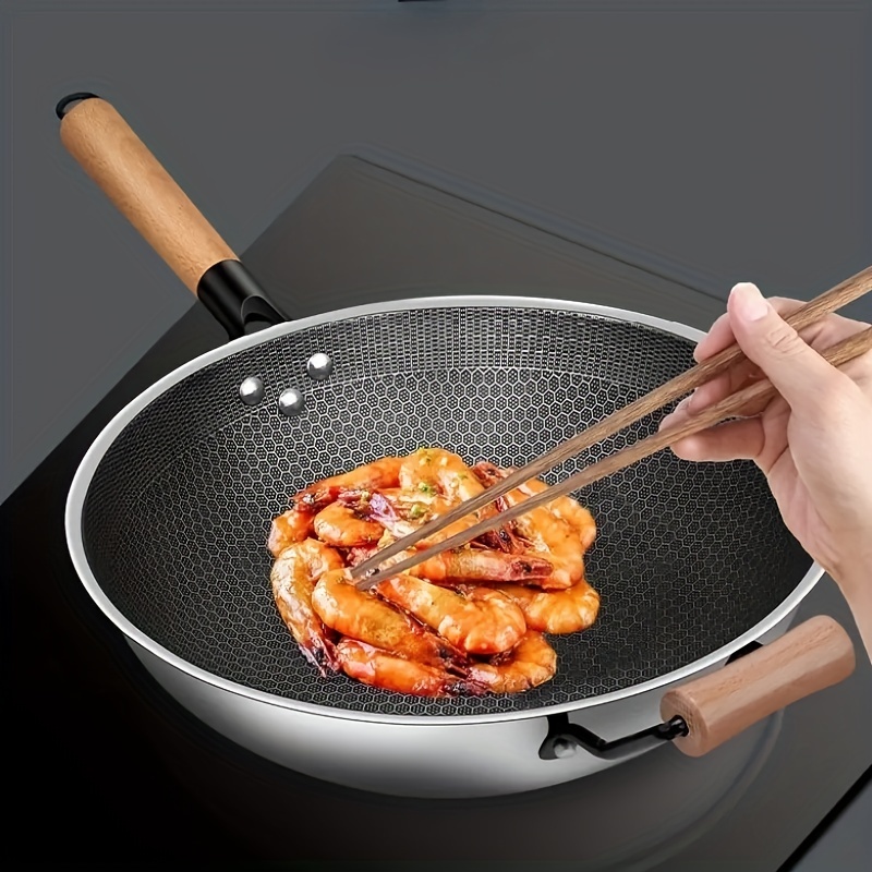 Cast Iron Frying Pan With Wooden Lid Uncoated Non stick Iron - Temu