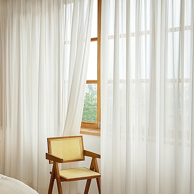 1pc Reine Weiße Durchsichtige Fenstervorhang Leichte Dünne - Temu