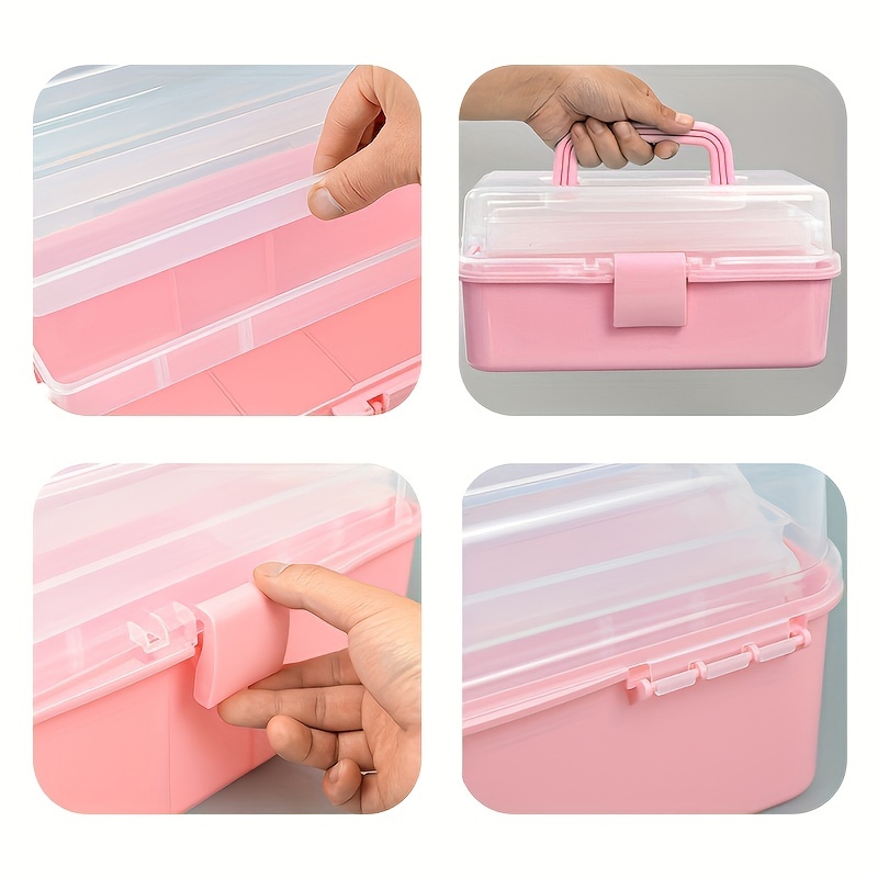 Pink Large Plastic Storage Bin, Pack of 3