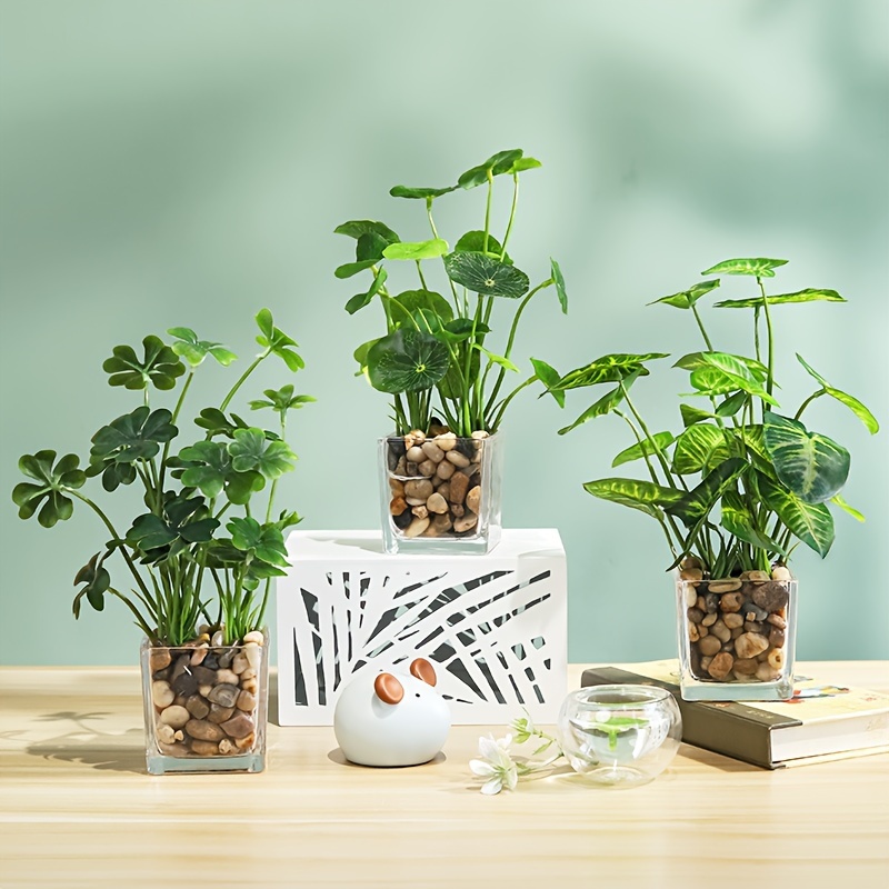 6pcs, mini plantes en pot, plantes à fleurs artificielles petites plantes  en pot, pots blancs en plastique, adaptés à la décoration de bureau, de  fenêtre et d'étagère - Temu France