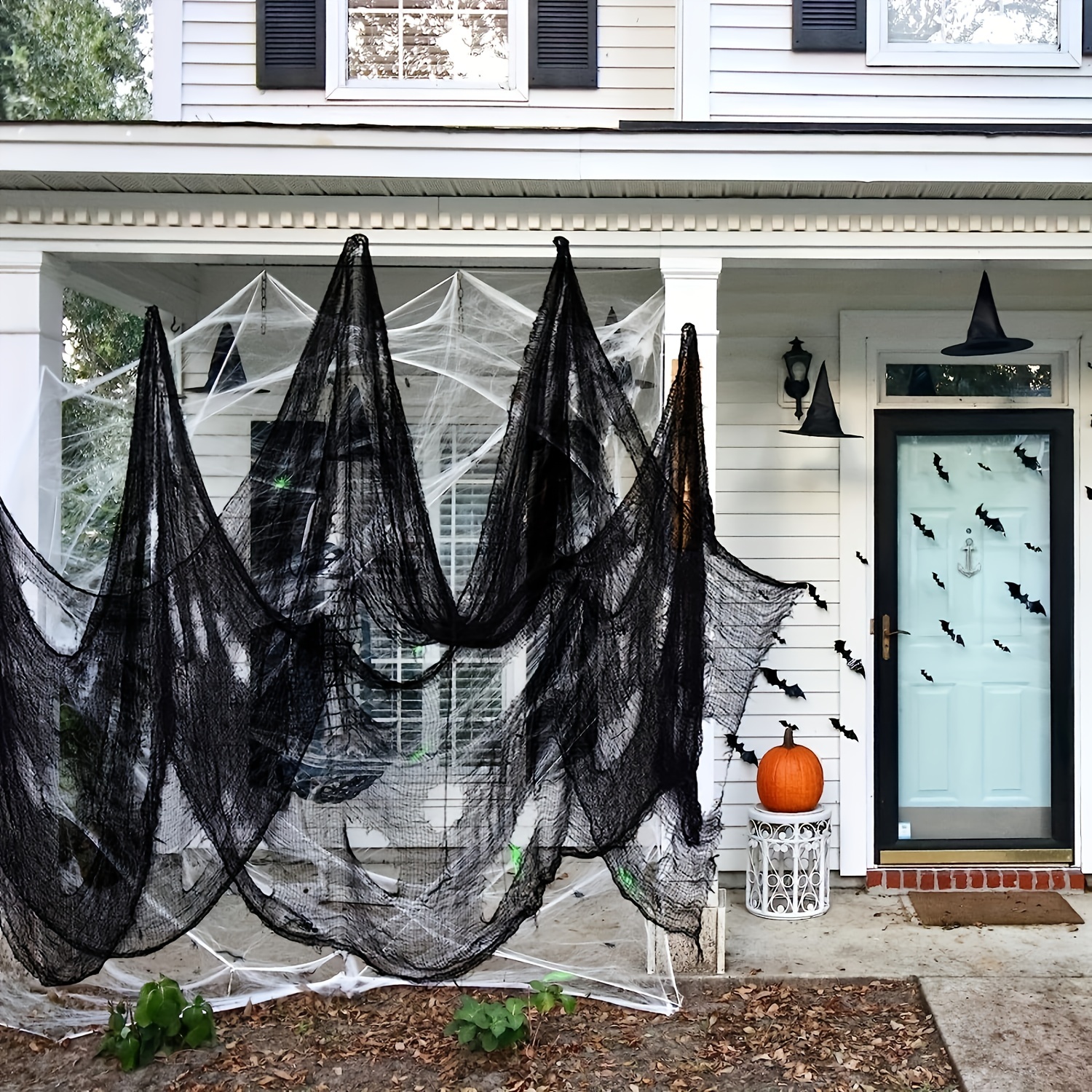 halloween black creepy cloth 30x72 inch spooky fabric cloth for haunted house creepy and spooky halloween decorations for party outdoor or indoor black white horror cloth halloween decorations