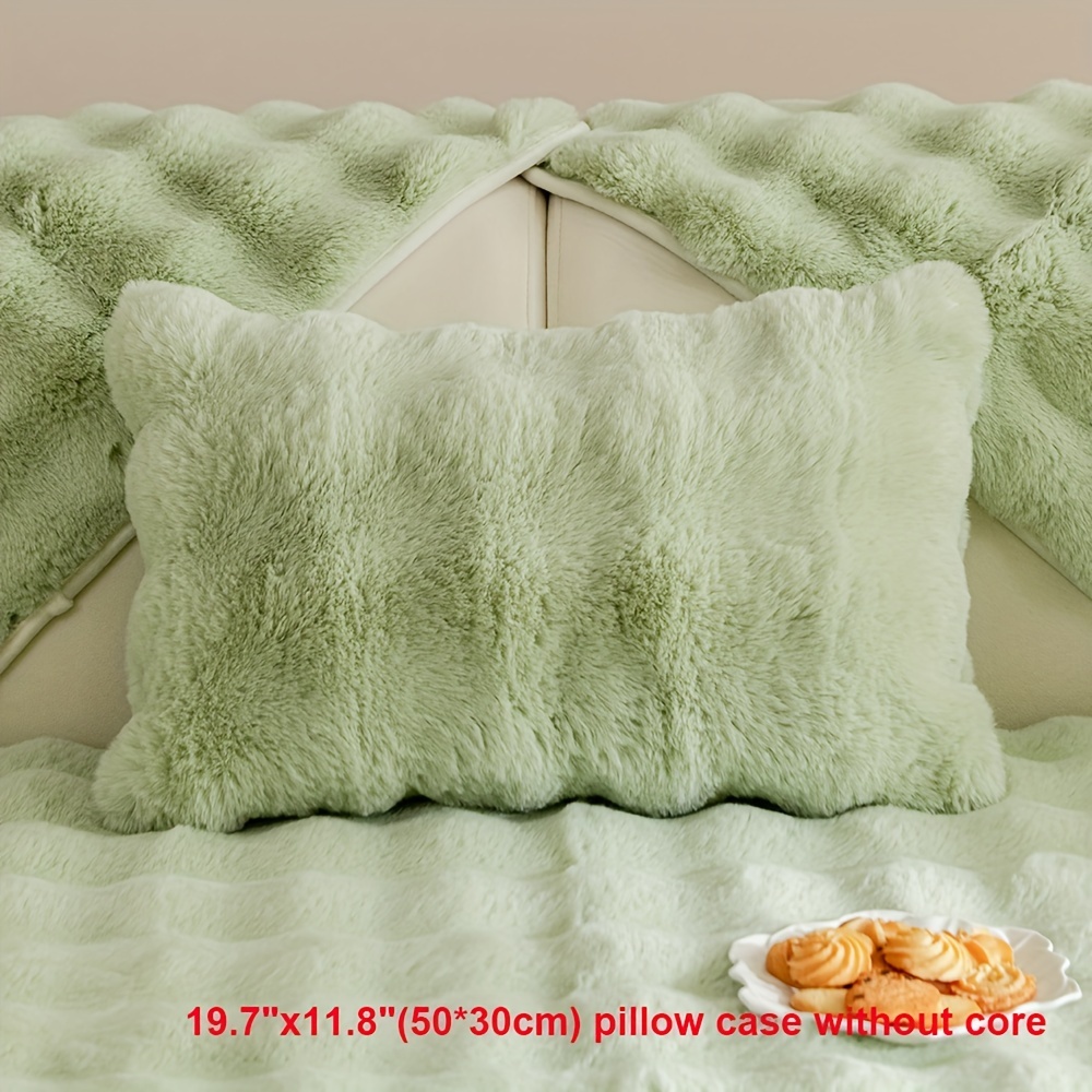 Lime Green Plush Couch Cover Sofa Slipcover