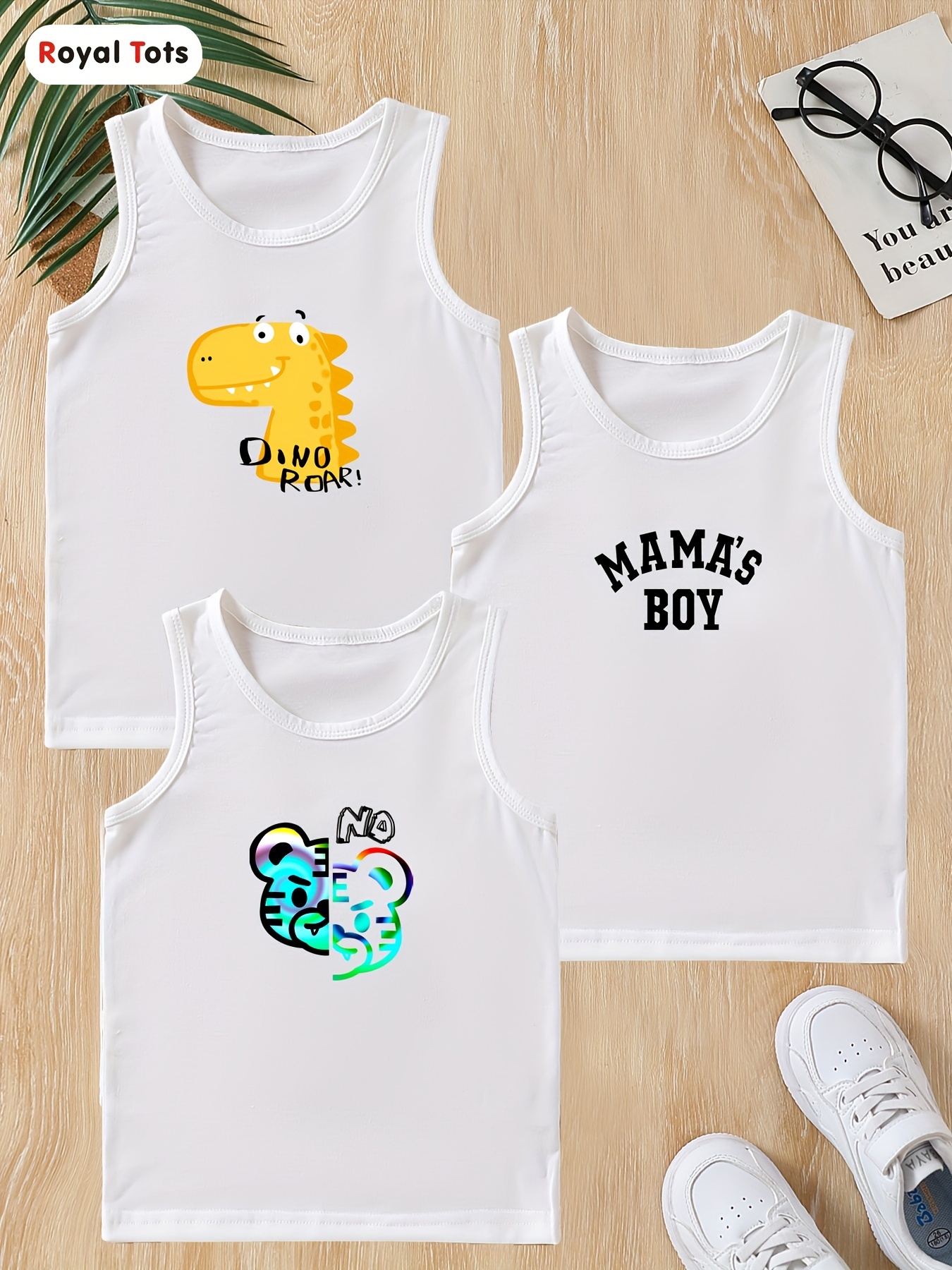 Boys Round Neck Cotton Tank Top Casual Comfortable - Temu