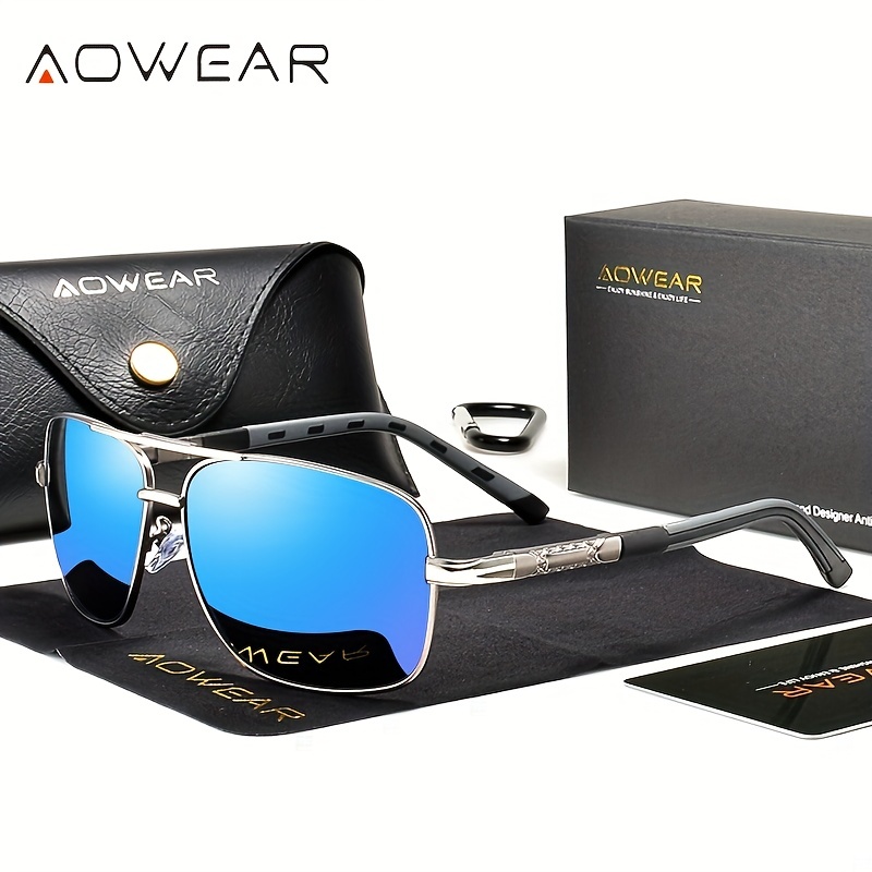 Mens Polarized Lens Sunglasses With Glasses Case Box Gifts For Him, Free  Shipping On Items Shipped From Temu