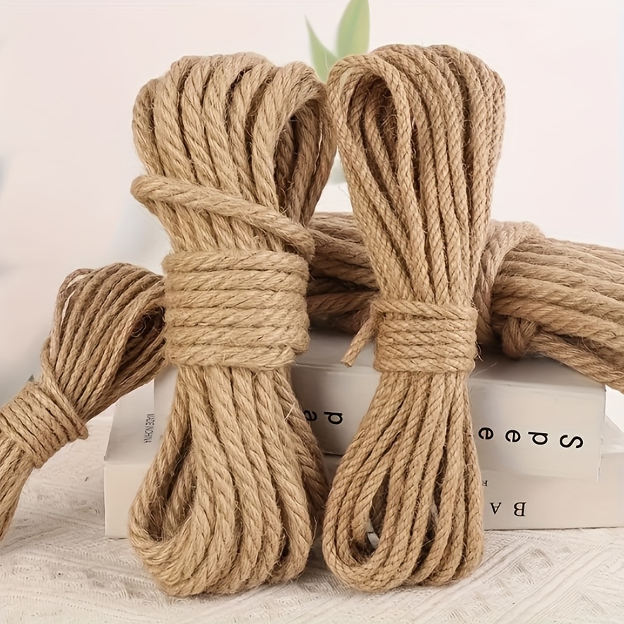Thick and Durable 6mm Jute Rope for Cat Scratching Post, Gardening,  Crafting, Packing, and Bundling - Natural Sisal Rope with Long-lasting *