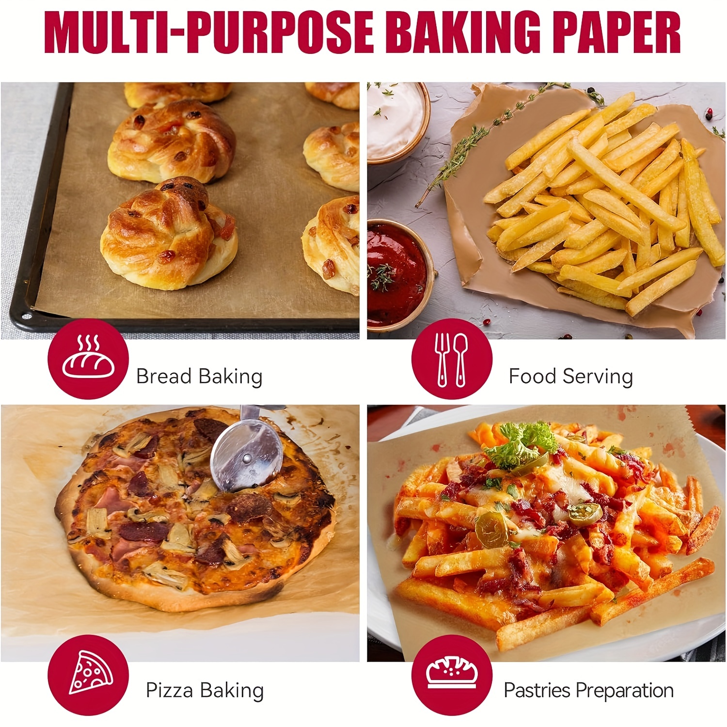Roll Parchment Paper Nonstick Baking Pan Liner Oven Cooking Pizza