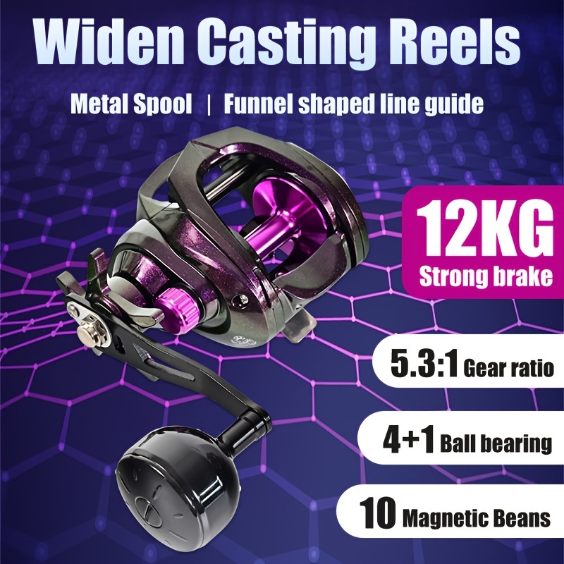 1pc Purple AC Baitcasting Reel, Long-range Casting Fishing Reel With Metal  Rocking Arm, Fishing Tackle