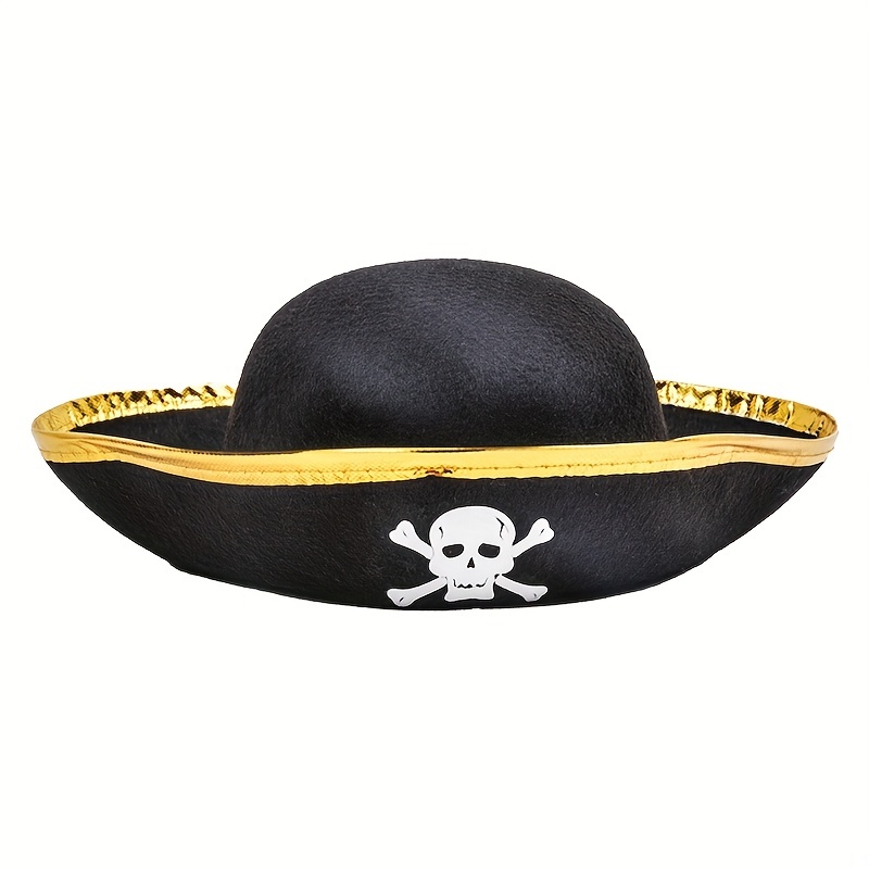 BESTOYARD Sombrero de pirata de Halloween, capitán pirata, gorro de tela,  accesorios divertidos para disfraces C-aribbean