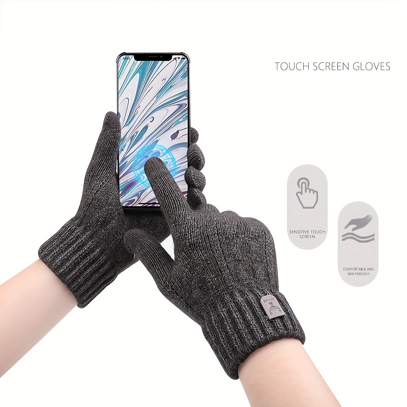 1pair Mens Winter Warm Windproof Warm Touch Screen Usable Gloves Spandex  Material Gloves Choose Size According To Hand Circumference Ideal Choice  For Gifts - Jewelry & Accessories - Temu