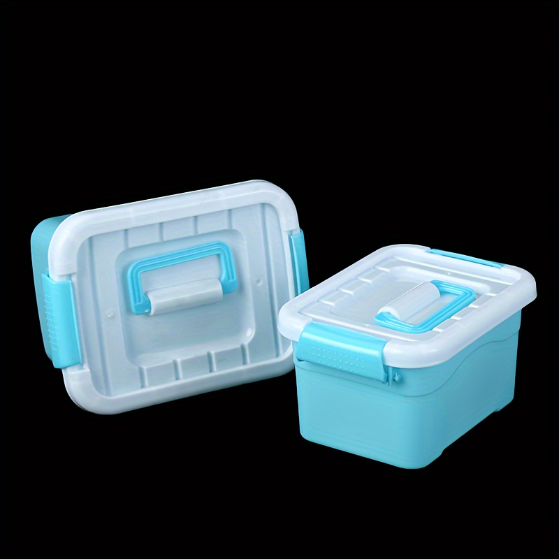 Plastic Portable Storage Box Handle Transparent Finishing - Temu