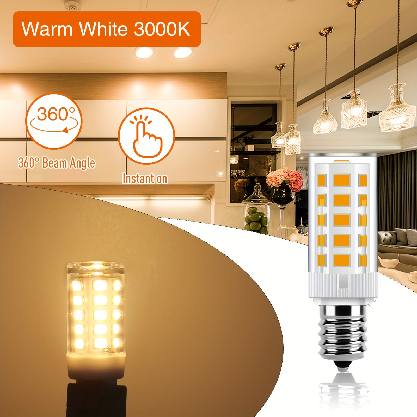 E14 Village LED Ampoule, T16 Mini Tube Ampoule 1W équivalente 10W, 50LM  2200k Ampoule de nuit Ambre, utilisé pour le réfrigérateur, Christmas, la  veilleuse et la machine à coudre, 25 Pack 