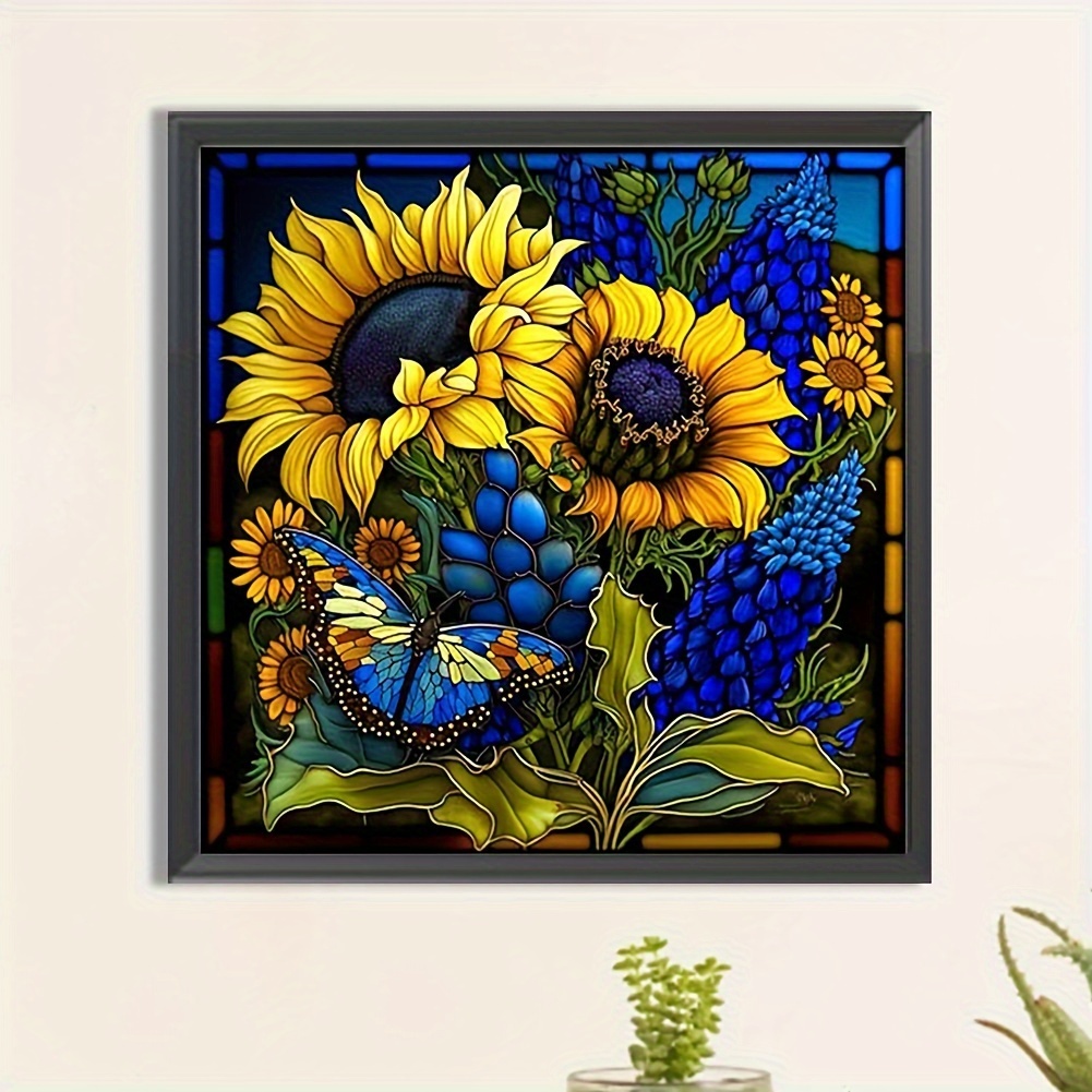 Frameless Diy 5d Diamond Painting Set Sunflower Diamond - Temu