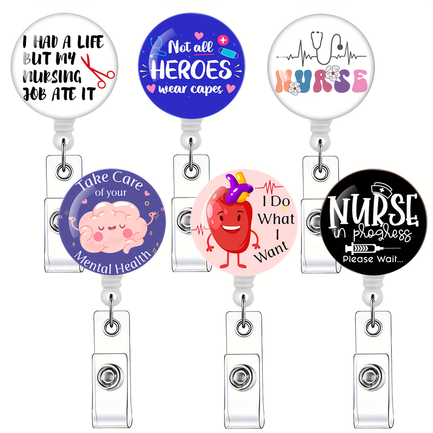 Cute Nurse Badge Reel Funny Nursing Retractable Badge - Temu