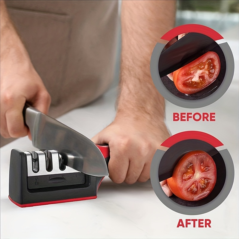 Kitchen Knife Sharpener 3 Stage Pro Knife Sharpening Tool Helps Repair  Restore