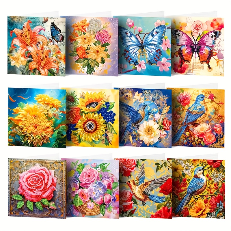 DIY Birthday Cards - 12 pcs 5D Special Shaped Diamond Painting Greeting  Cards for Birthday and Holiday - Mosaic Making Greeting Cards Art Craft  Gifts