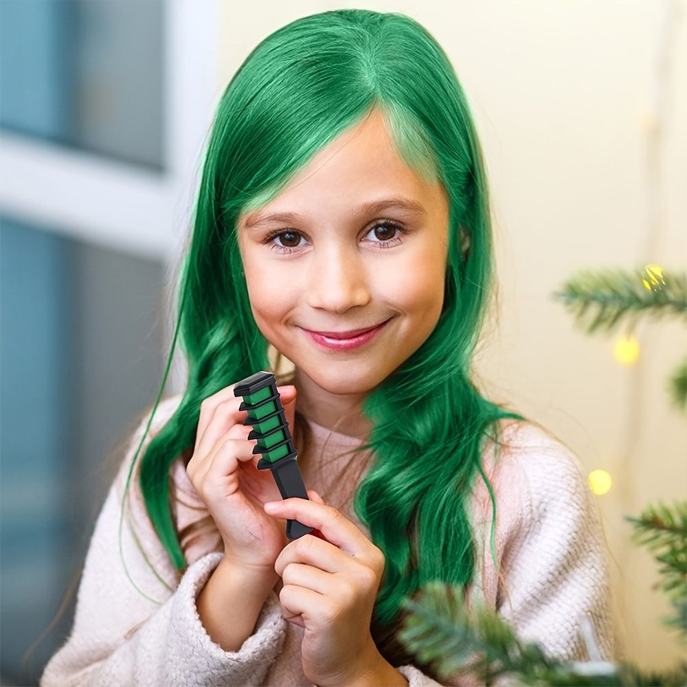 Green Hair Chalk Comb Temporary Bright Hair Color Dye For Girls Kids  Washable Hair Chalk For New Year Birthday Cosplay Diy Halloween - Beauty &  Personal Care - Temu
