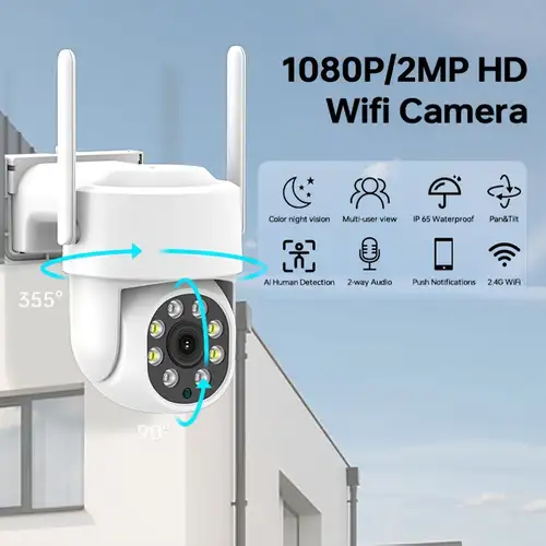 Cámara De Seguridad Wifi 1080P De Vigilancia Inalámbrica - Temu