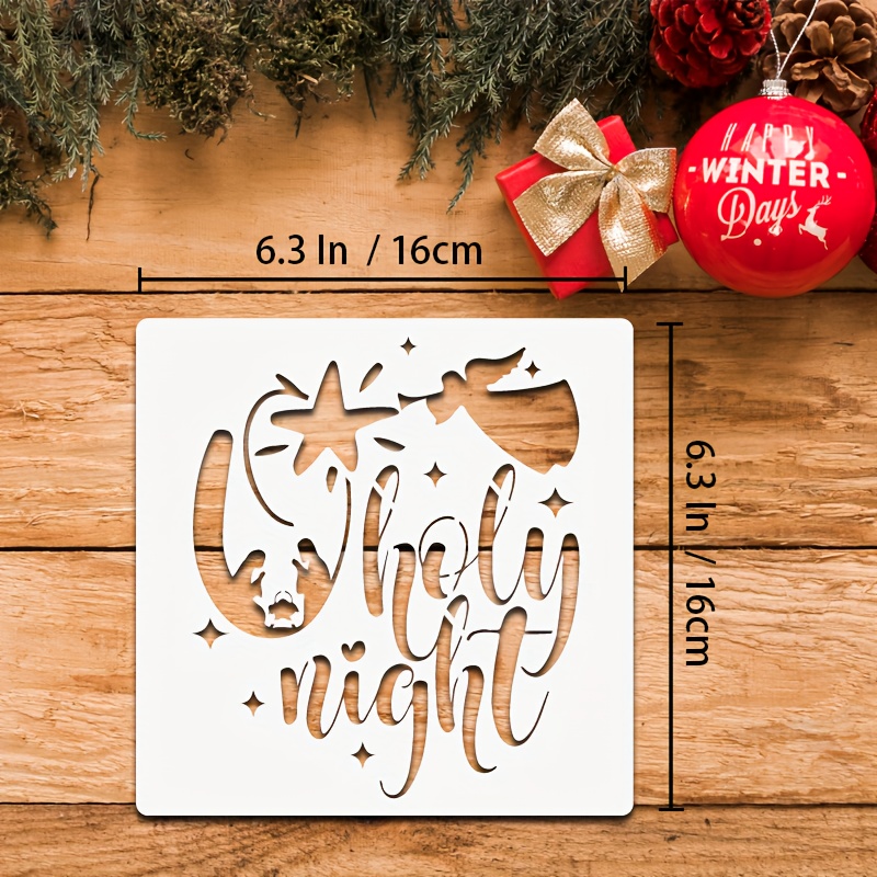 O Holy Night Stencil - Reusable Stencil for Holiday Crafting