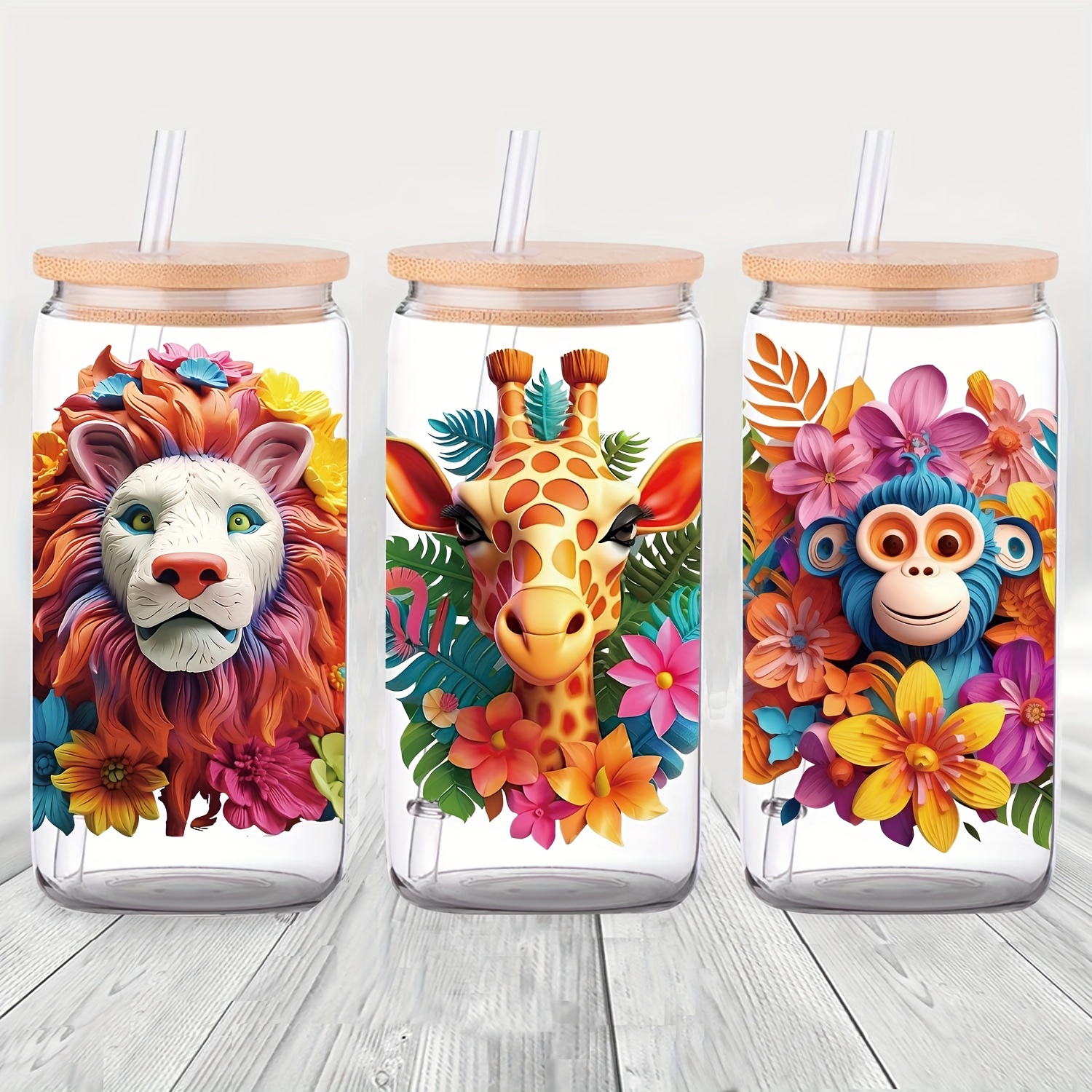 Giraffe Tumbler-Giraffe With Glasses Tumbler Cup with Lid-Unique