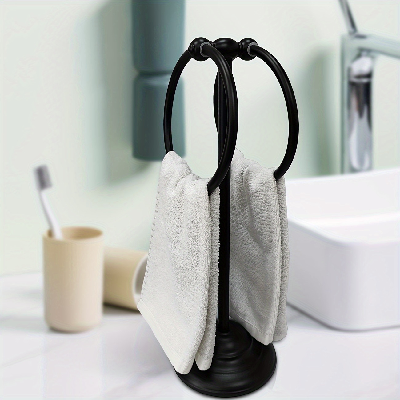 Toallero para toallas de baño, soporte para toalla de mano en forma de T,  soporte de diadema independiente, toallero de cocina, soporte para toallas