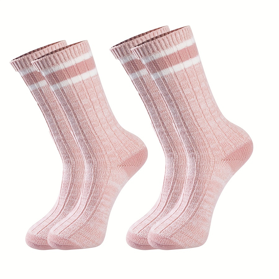 Striped Crew Socks Comfy & Breathable Women's Stockings