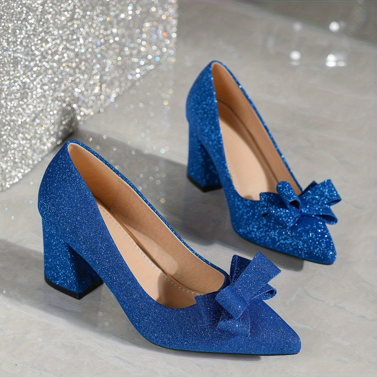 Blue Thick Heel Shoes For Wedding Royal Blue Satin Blue Short Heel Shoes  Buy Royal Blue Wide Width