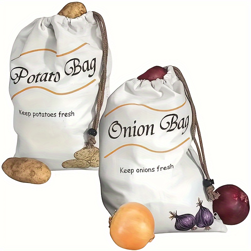 

1pc Reusable Potato And Onion Storage Bag - Keep Vegetables Fresh And Sproutless In Kitchen