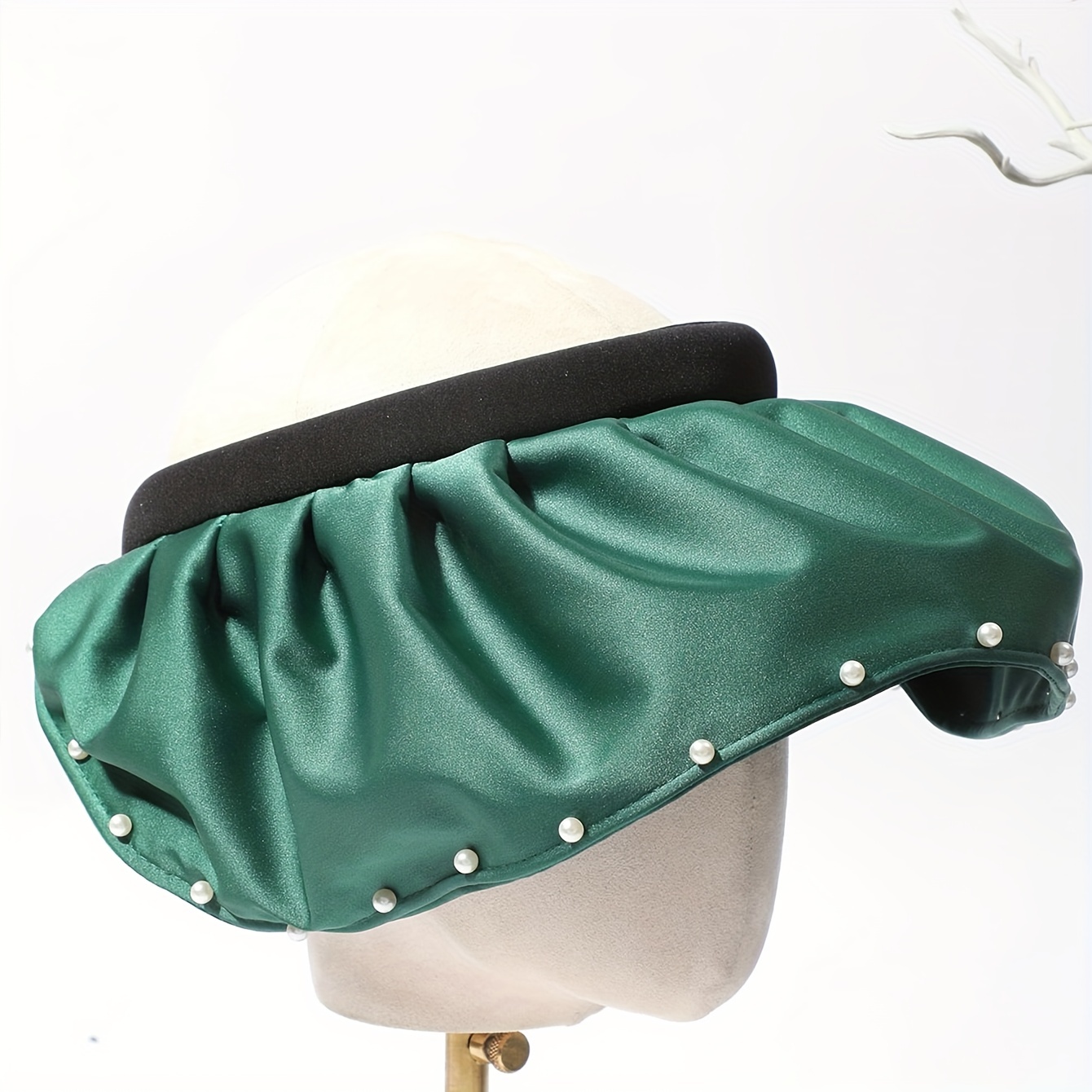 Faux Pearl Decor Visor Hat Solid Color Casual Empty Top - Temu Canada