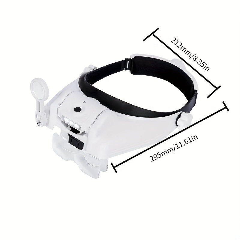 Head Magnifying Glass with Light Rechargeable Headband Magnifier for Close  Work Interchangeable Lenses 1.5X 2.5X 3.5X 5X for Jeweler Loupe, Arts and  Crafts, Hobby (Black)