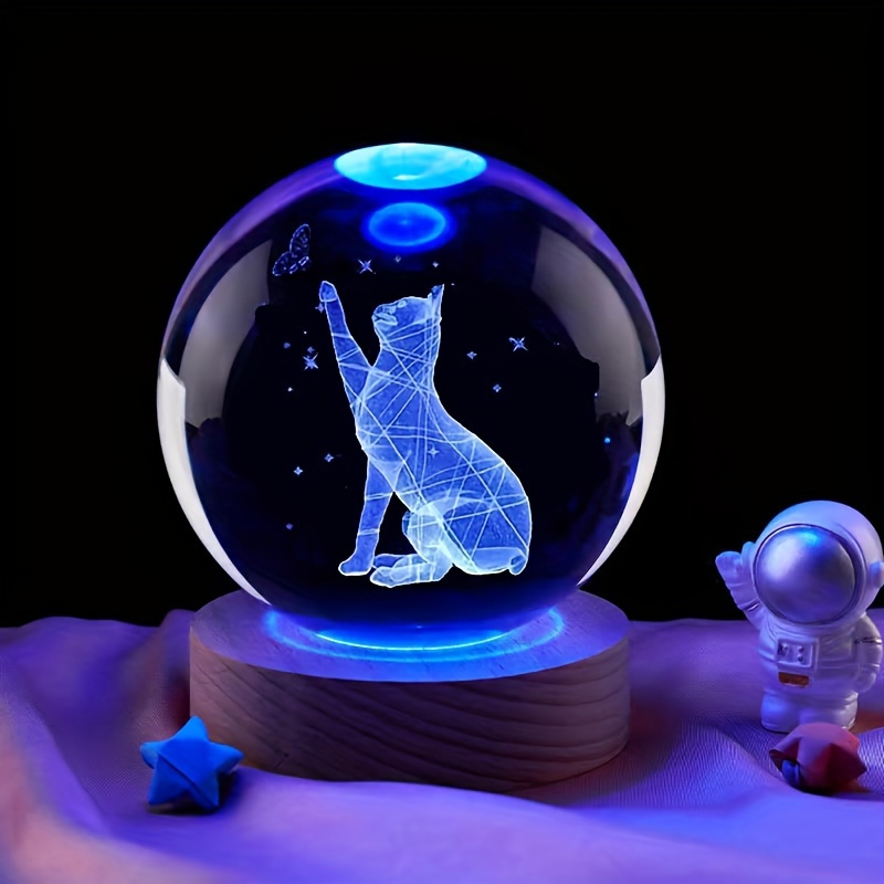 Lámpara de gato con luz nocturna de gatito, recargable por USB, luz  nocturna con sensor táctil y control remoto, 4 modos, 16 colores, luz  nocturna