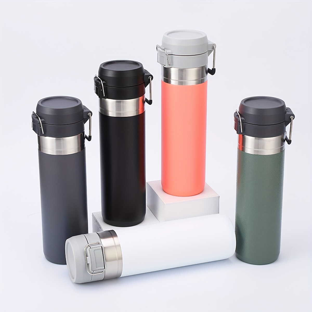 Vacuum Flask Thermos For Hot Drinks With Handle Coffee Cup Travel Mug  Double Walled Sports Bottle Insulated Stainless Steel Tumblers Water  Bottles