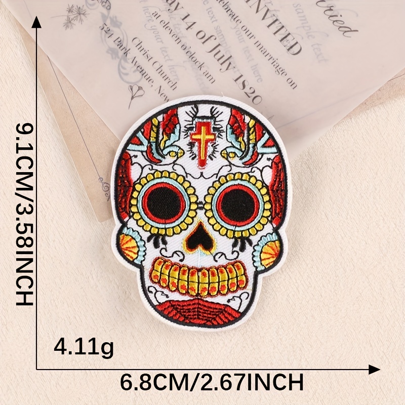 3pcs Skeleton Clothing Patches For Men, Iron On Sew On Embroidered Patches  For Men, Funny Embroidered Skull Patches