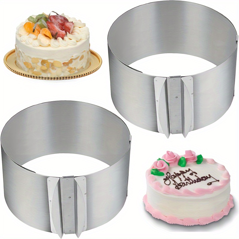 Cake Mold cake Ring adjustable Round Stainless Steel Cake - Temu