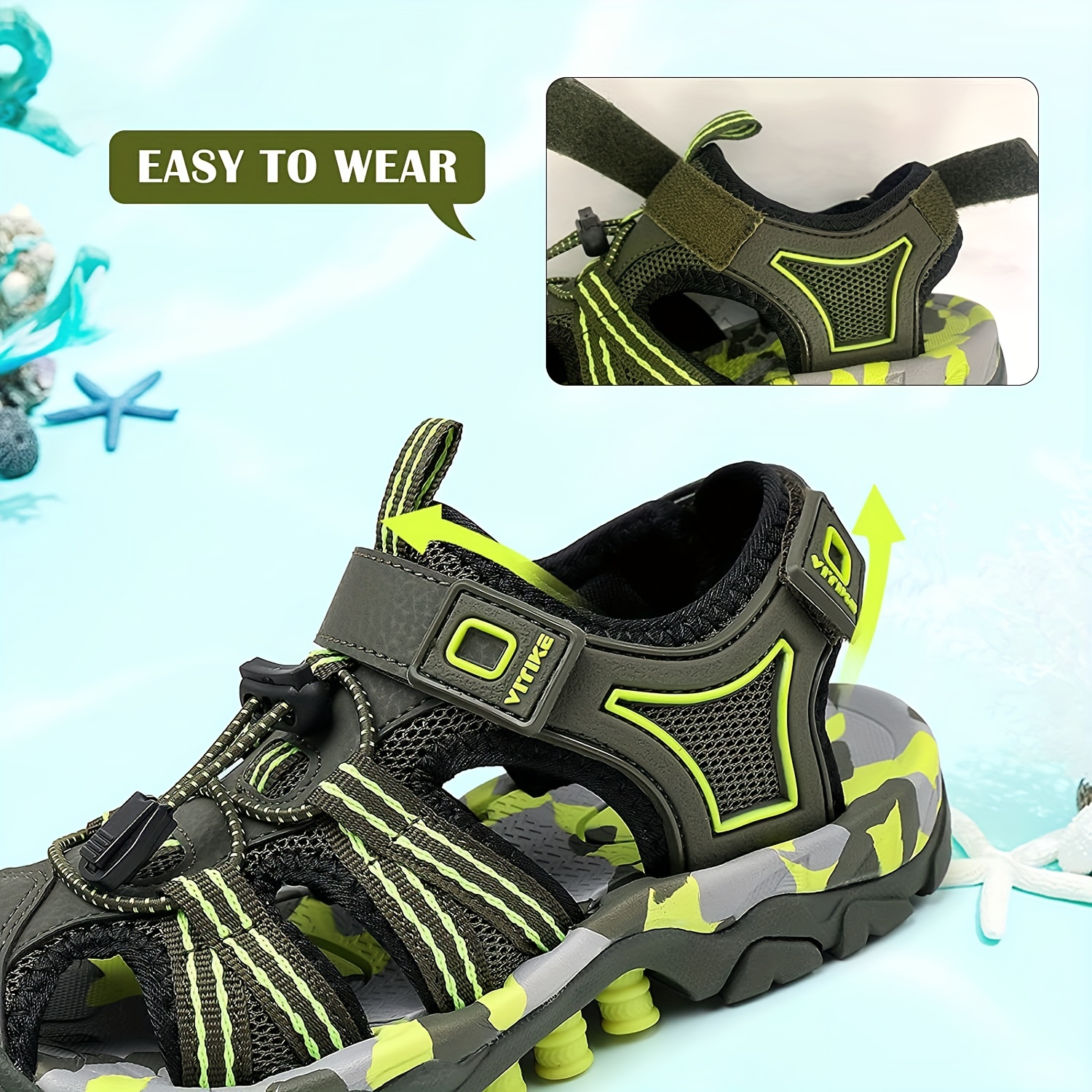 Boys Girls Trendy Sandals, Wear-resistant Non-Slip Comfy Beach Shoes,  Summer 