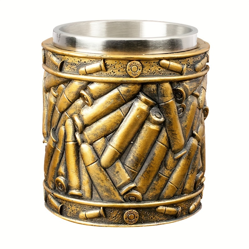 Creative Bullet Stainless Steel Water Cup, 3d Resin Embossed