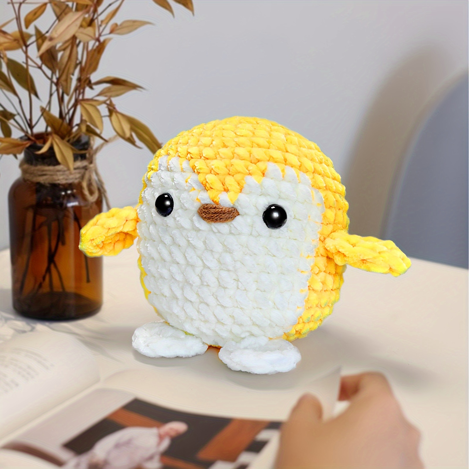 Animal Crochet Kit For Beginners Blowfish Gurumi Doll - Temu