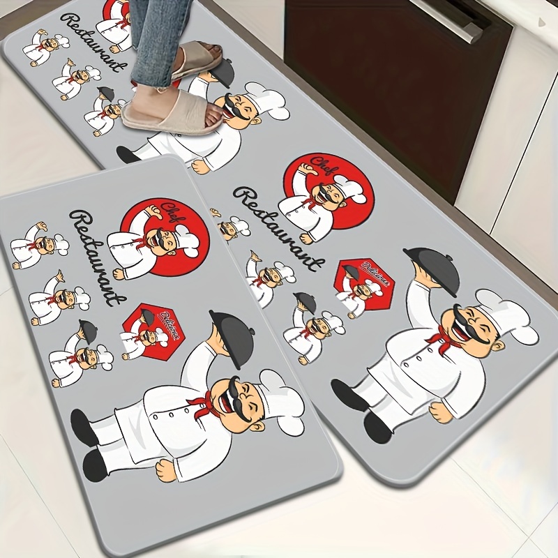 Kitchen Decor Area Rug Kitchen Non slip Carpet Cartoon Chef - Temu