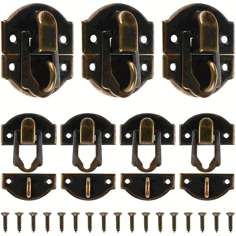 10pcs/Set Vintage Iron Buckle Horn Locks Clasp Hook Jewelry Box Padlocks