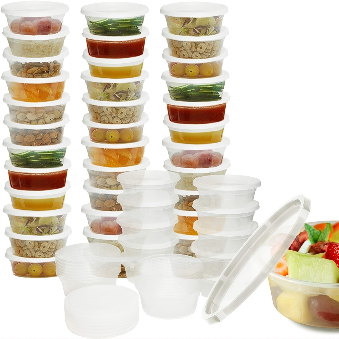 Deli Containers (8 oz, 25)] Plastic Deli Food Storage Containers with  Airtight Lids, -, Freezer and Dishwasher-Safe