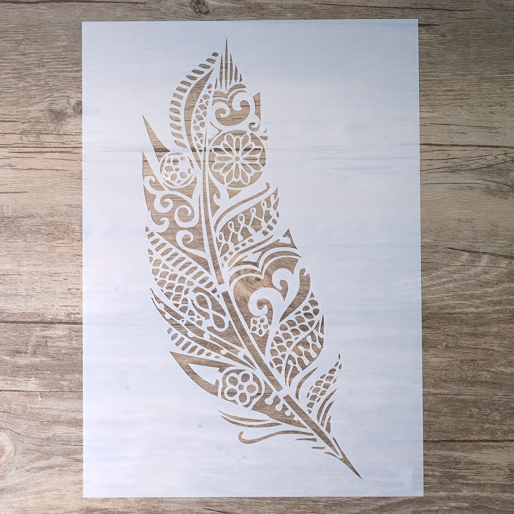 

1pc A4 Size Decorative Reusable Leaf Stencil Template Painting Stencil For Diy Crafts Scrabooking Painting On Wood, Canvas, Floor, Wall And Tile