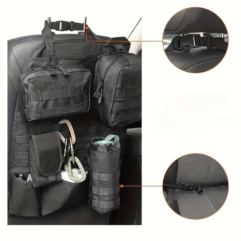 QUEES Seat Back Organizer Storage Hanger Bag with 5 Molle