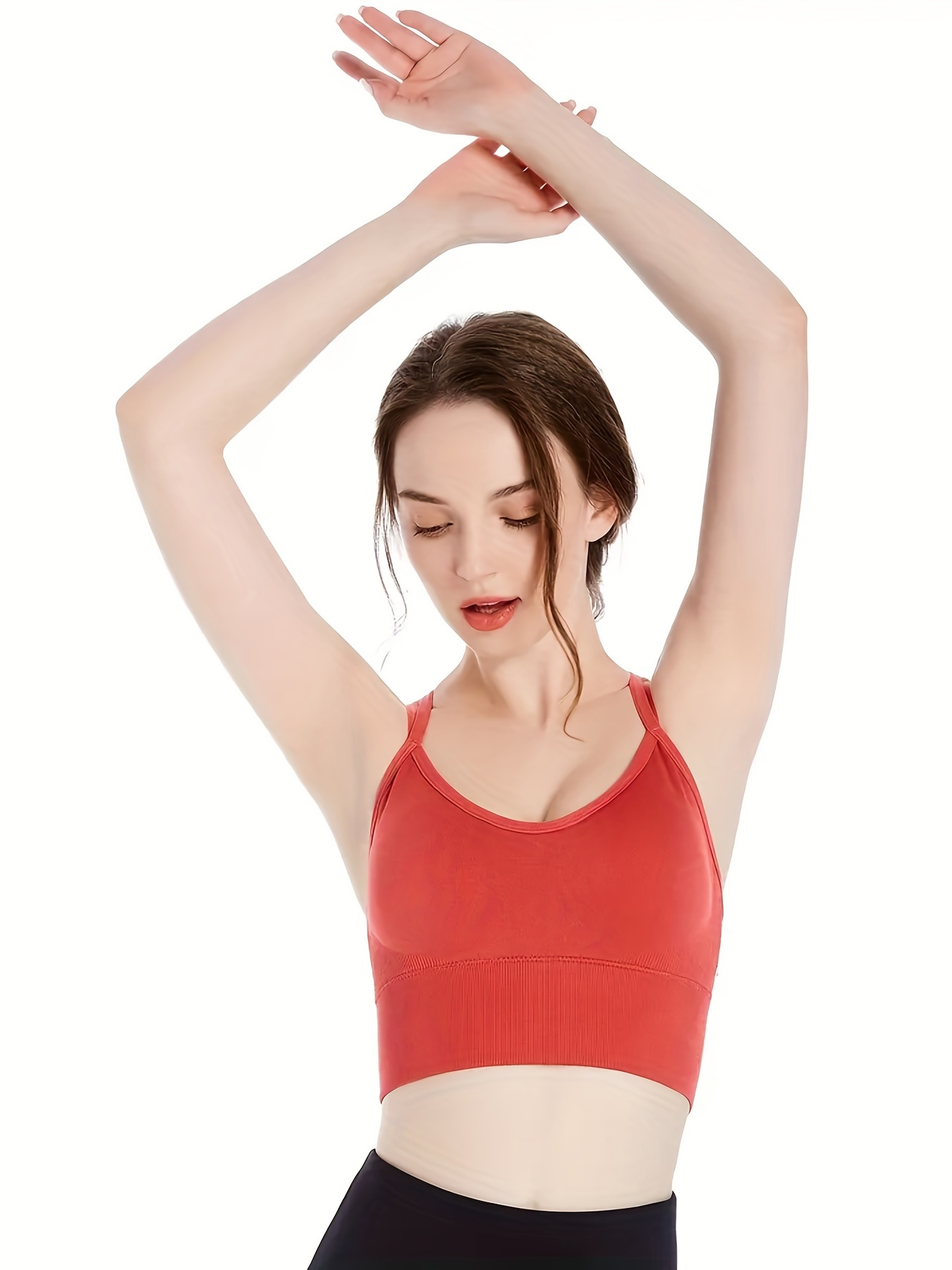 Shockproof Crossback Crop Top Bra For Yoga, Running, And Workout